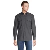 Men's Lands' End Traditional-Fit Comfort-First Lightweight Plaid Flannel Button-Down Shirt -Outdoor Clothing Sales 4562701 Charcoal Herringbone