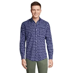 Men's Lands' End Traditional-Fit No-Iron Twill Button-Down Shirt 15 Men's Lands' End Traditional-Fit No-Iron Twill Button-Down Shirt -Outdoor Clothing Sales 4563306 Deep Navy Paisley