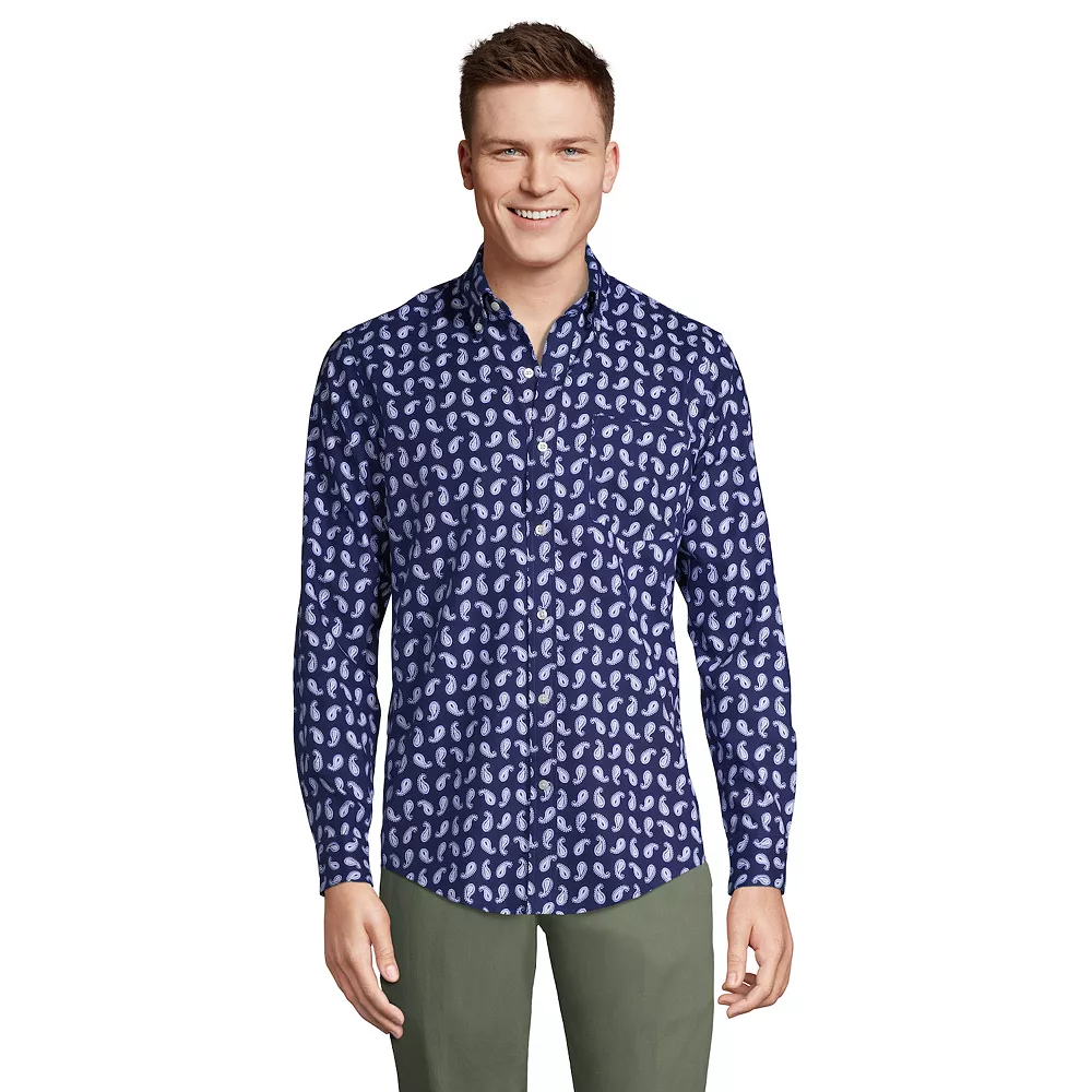 Men's Lands' End Traditional-Fit No-Iron Twill Button-Down Shirt 8 Men's Lands' End Traditional-Fit No-Iron Twill Button-Down Shirt - Image 6