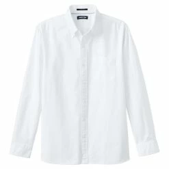 Men's Lands' End Button-Down Sail Rigger Oxford Button-Down Shirt -Outdoor Clothing Sales 4563318 White