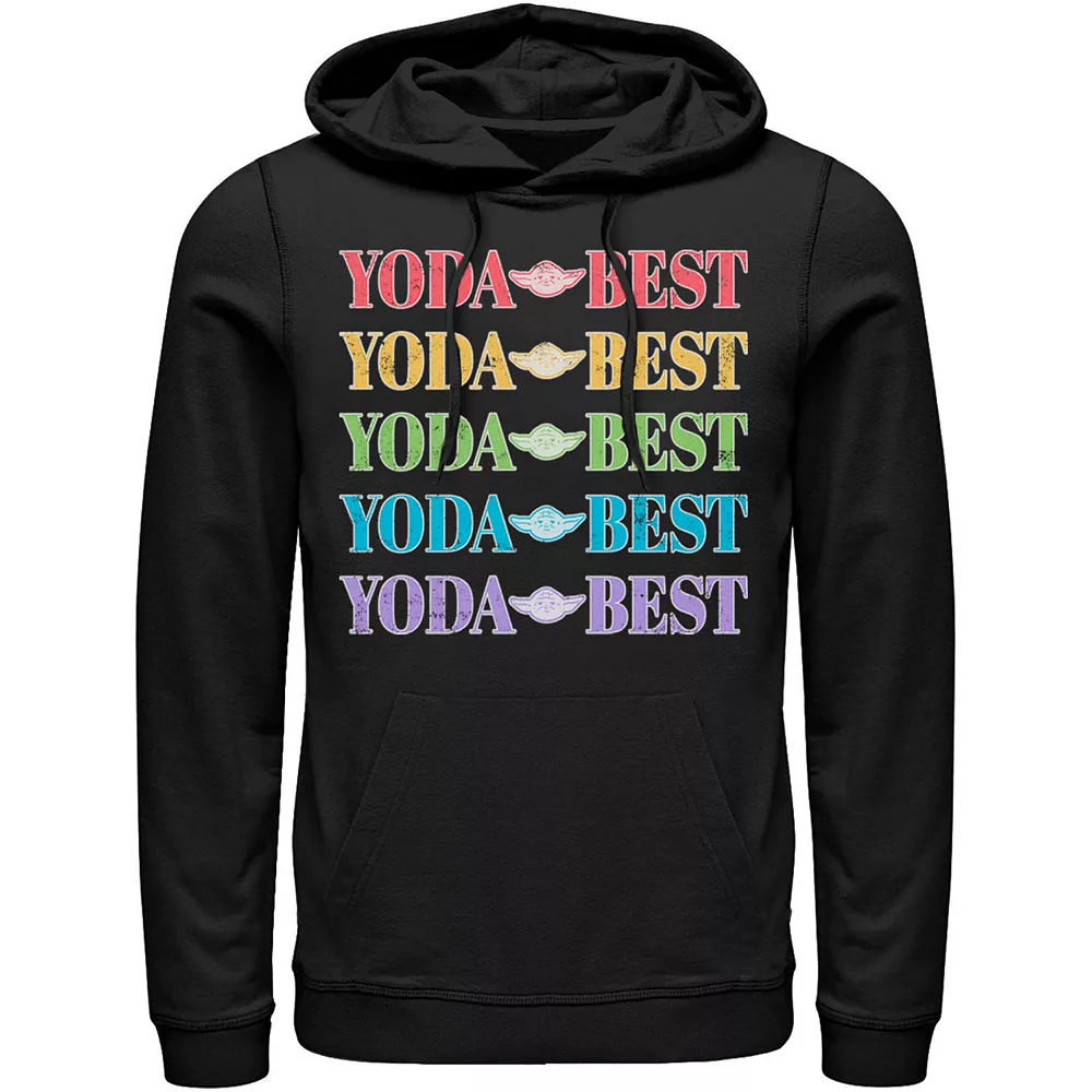 Men's Star Wars Pride Yoda Best Rainbow Text Stack Hoodie 3 Men's Star Wars Pride Yoda Best Rainbow Text Stack Hoodie