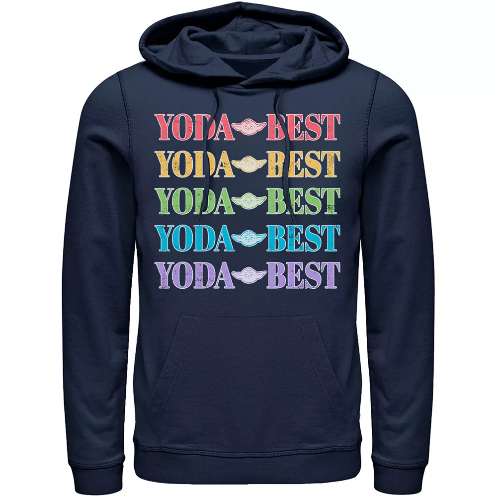 Men's Star Wars Pride Yoda Best Rainbow Text Stack Hoodie 4 Men's Star Wars Pride Yoda Best Rainbow Text Stack Hoodie - Image 2