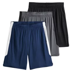 Big & Tall Tek Gear® 3-Pack Dry Tek Shorts -Outdoor Clothing Sales 4808590 Black Hawk Blue