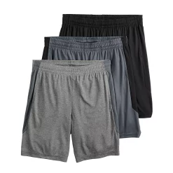 Big & Tall Tek Gear® 3-Pack Dry Tek Shorts -Outdoor Clothing Sales 4808590 Black Hawk Gray