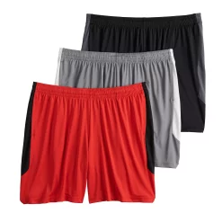 Big & Tall Tek Gear® 3-Pack Dry Tek Shorts -Outdoor Clothing Sales 4808590 Red Black Grey