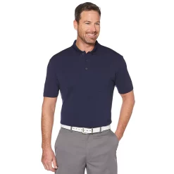 Men's Grand Slam Off Course Regular-Fit Textured Pocket Golf Polo -Outdoor Clothing Sales 4838738 Peacoat