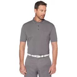 Men's Grand Slam Off Course Regular-Fit Textured Pocket Golf Polo -Outdoor Clothing Sales 4838738 Quiet Shade