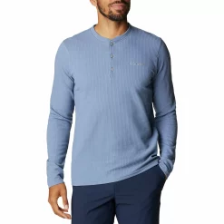 Men's Columbia Pine Peak Waffle Henley -Outdoor Clothing Sales 4898094 Bluestone