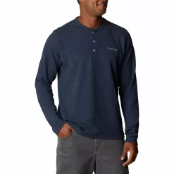Men's Columbia Pine Peak Waffle Henley -Outdoor Clothing Sales 4898094 Collegiate Navy
