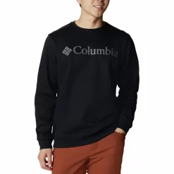 Men's Columbia Trek Fleece Crew -Outdoor Clothing Sales 4898503 Black Grey