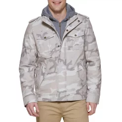 Men's Levi's® Washed Cotton Sherpa-Lined Hooded Trucker Jacket -Outdoor Clothing Sales 4913808 White Camo
