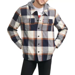 Men's Levi's® Sherpa-Lined Hoodie Shirt Jacket -Outdoor Clothing Sales 4913966 Skateboard Plaid