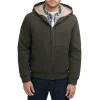 Men's Levi's Canvas Workwear Sherpa-Lined Hooded Bomber -Outdoor Clothing Sales 4913967 Olive