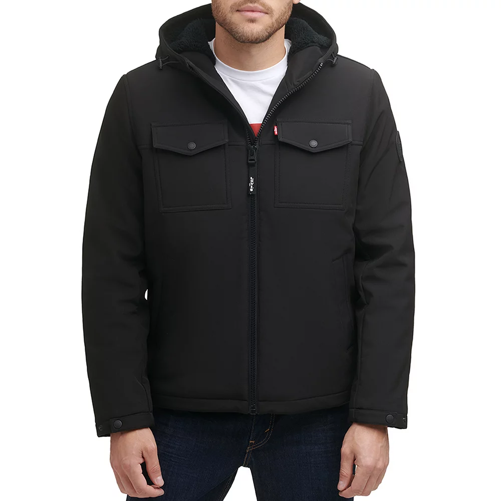 Men's Levi's® Softshell Sherpa-Lined Hooded Performance Jacket 9 Men's Levi's® Softshell Sherpa-Lined Hooded Performance Jacket - Image 7