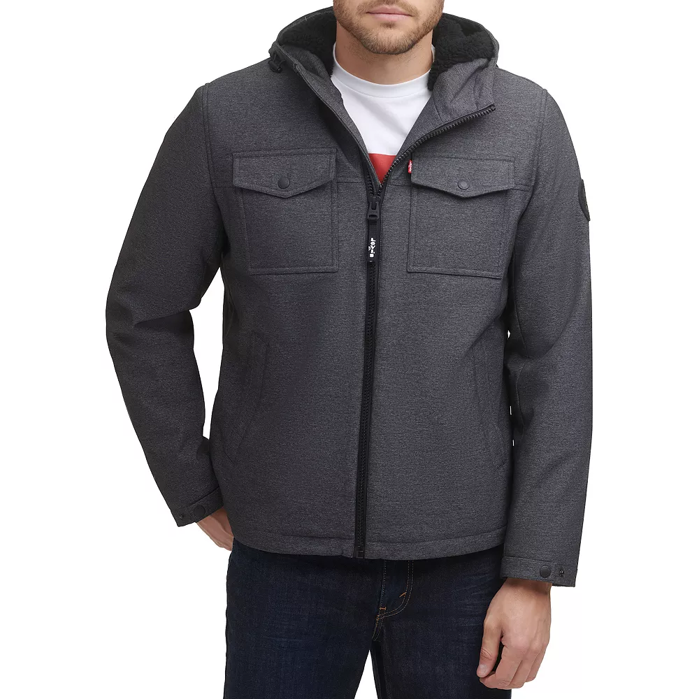 Men's Levi's® Softshell Sherpa-Lined Hooded Performance Jacket 12 Men's Levi's® Softshell Sherpa-Lined Hooded Performance Jacket - Image 10