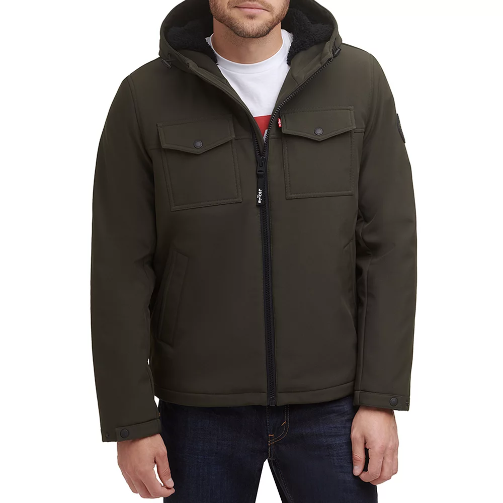 Men's Levi's® Softshell Sherpa-Lined Hooded Performance Jacket 8 Men's Levi's® Softshell Sherpa-Lined Hooded Performance Jacket - Image 6