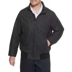 Big & Tall Dockers® Wool-Blend Stand-Collar Bomber Jacket -Outdoor Clothing Sales 4925861 Charcoal