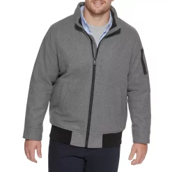Big & Tall Dockers® Wool-Blend Stand-Collar Bomber Jacket -Outdoor Clothing Sales 4925861 Light Grey