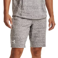 Men's Under Armour Rival French-Terry Shorts -Outdoor Clothing Sales 4931846 Onyx White