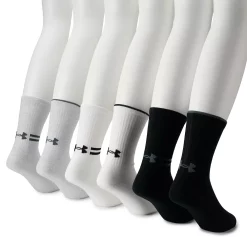 Men's Under Armour 6-pack Essential Lite Crew Socks -Outdoor Clothing Sales 4940700 Halo Gray
