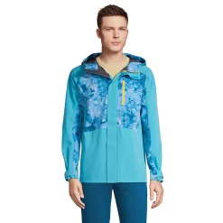 Men's Lands' End 2.5 Layer Waterproof Shell Jacket -Outdoor Clothing Sales 4940857 Turquoise Dye Block