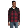 Men's Lands' End Hybrid Sweater Fleece Shirt Jacket -Outdoor Clothing Sales 4941417 Red Buffalo Check