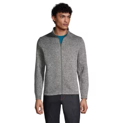 Men's Lands' End Sweater Fleece Jacket -Outdoor Clothing Sales 4941422 Arctic Gray