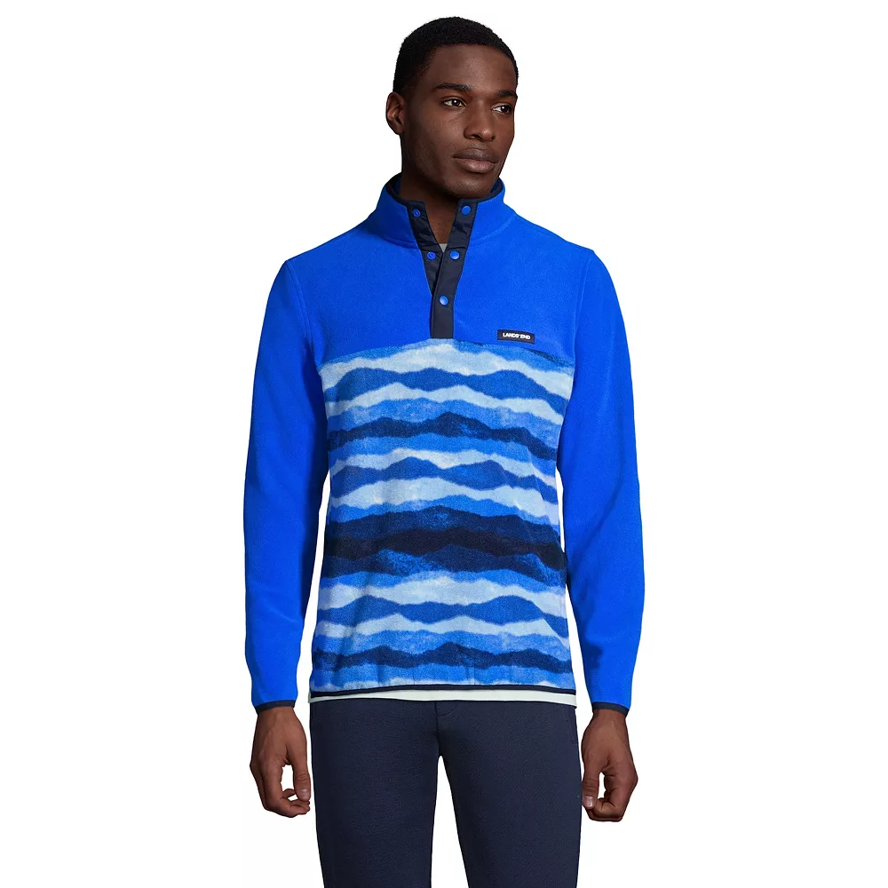 Men's Lands' End Snap-Neck Fleece Pullover 6 Men's Lands' End Snap-Neck Fleece Pullover - Image 4