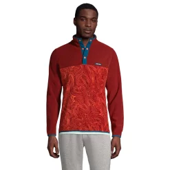 Men's Lands' End Snap-Neck Fleece Pullover 15 Men's Lands' End Snap-Neck Fleece Pullover -Outdoor Clothing Sales 4941427 Rust Red Wave
