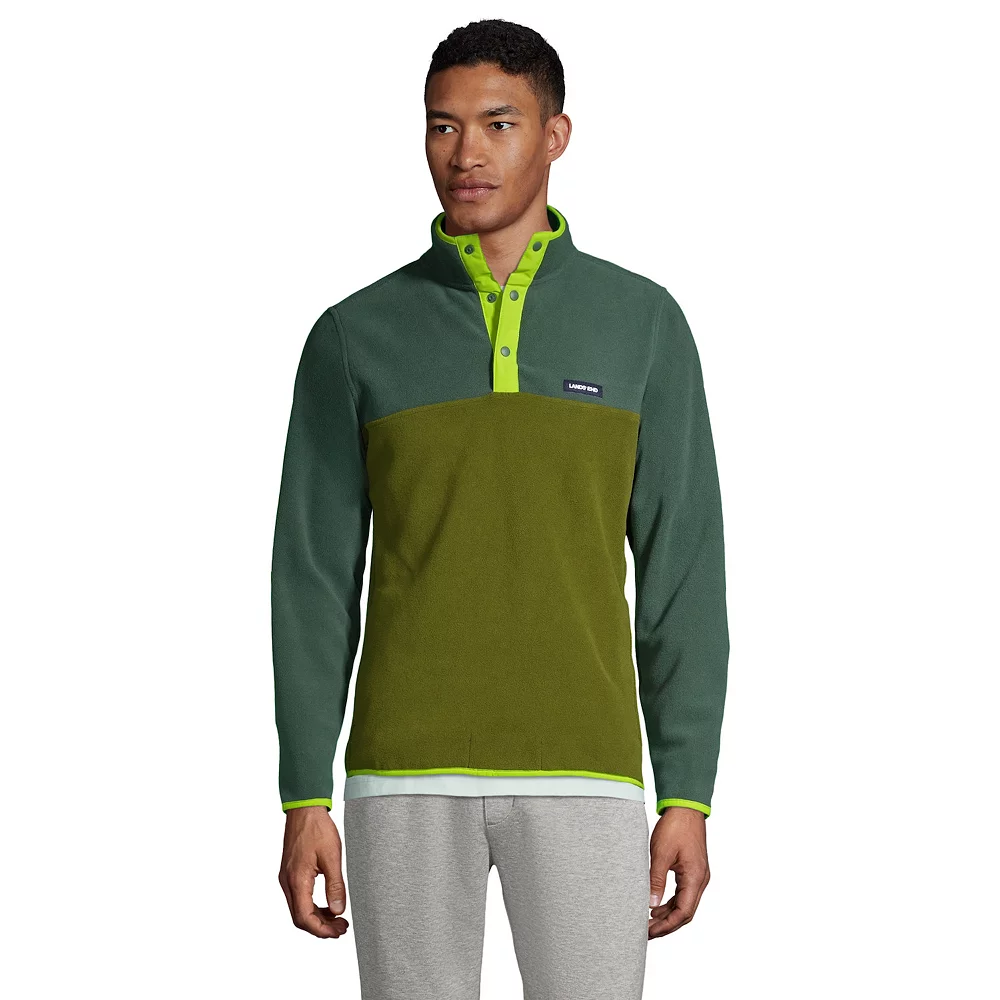 Men's Lands' End Snap-Neck Fleece Pullover 7 Men's Lands' End Snap-Neck Fleece Pullover - Image 5