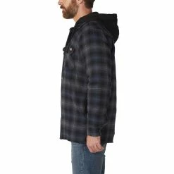 Men's Dickies Fleece Hooded Flannel Shirt Jacket with Hydroshield -Outdoor Clothing Sales 4941775 ALT2