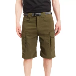 Men's Smith's Workwear Regular-Fit Stretch Performance Belted Cargo Shorts -Outdoor Clothing Sales 4982002 Aged Olive