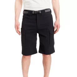 Men's Smith's Workwear Regular-Fit Stretch Performance Belted Cargo Shorts -Outdoor Clothing Sales 4982002 Black