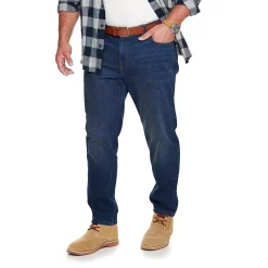 Big & Tall Sonoma Goods For Life® Regular Fit Tapered Jeans -Outdoor Clothing Sales 4999766 Dark Stone