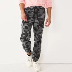 Men's Sonoma Goods For Life® Core Cargo Jogger Pants -Outdoor Clothing Sales 5003821 Black Camo