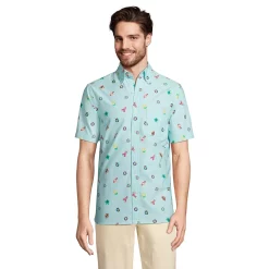 Men's Lands' End Classic-Fit Sail Rigger Oxford Button-Down Shirt -Outdoor Clothing Sales 5014160 Blue Pool Floaties