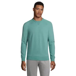 Men's Lands' End Classic-Fit French Terry Crewneck Sweatshirt -Outdoor Clothing Sales 5015811 Teal Shadow