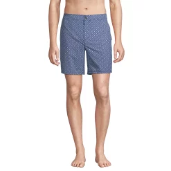 Men's Lands' End 7-inch Sunset Swim Shorts -Outdoor Clothing Sales 5028310 Deep Navy Diamond Geo
