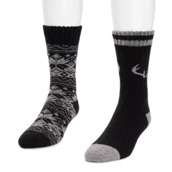 Men's MUK LUKS 2-pack Wool-Blend Boot Socks 8 Men's MUK LUKS 2-pack Wool-Blend Boot Socks -Outdoor Clothing Sales 5033836 Black Gray
