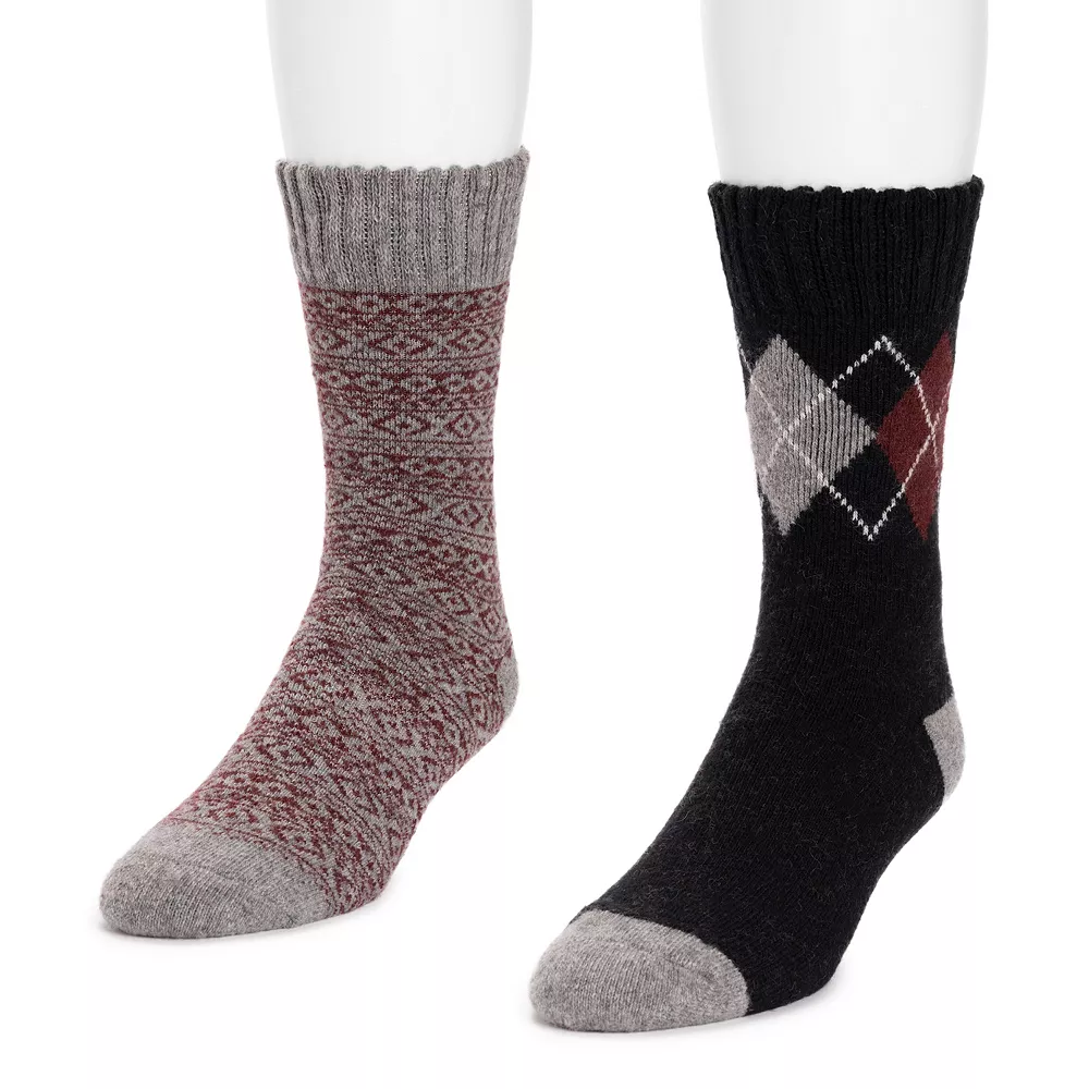 Men's MUK LUKS 2-pack Wool-Blend Boot Socks 5 Men's MUK LUKS 2-pack Wool-Blend Boot Socks - Image 3