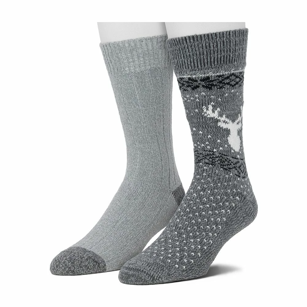 Cuddl Duds Socks For Men 2-pack Fairisle & Solid Crew Socks 4 Cuddl Duds Socks For Men 2-pack Fairisle & Solid Crew Socks - Image 2