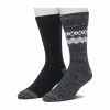 Men's Cuddl Duds 2-pack Diamond Boarder Fairisle & Solid Crew Socks -Outdoor Clothing Sales 5048683
