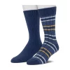 Cuddl Duds Socks For Men 2-pack Striped & Solid Ribbed Crew Socks 2 Cuddl Duds Socks For Men 2-pack Striped & Solid Ribbed Crew Socks -Outdoor Clothing Sales 5048691 Medievil Blue