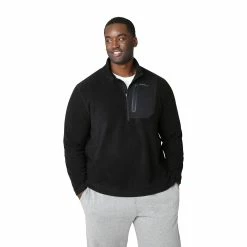Big & Tall Eddie Bauer Cloud Regular-Fit Quarter-Zip Pullover Jacket -Outdoor Clothing Sales 5070259 Black