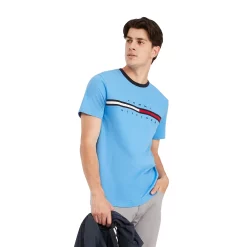 Men's Tommy Hilfiger Tino Logo Tee -Outdoor Clothing Sales 5109060 Copenhagen Blue