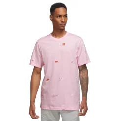 Men's Nike Allover Logo Tee -Outdoor Clothing Sales 5118584 Pink Foam