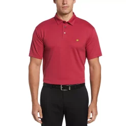 Men's Jack Nicklaus StayDri Regular-Fit Textured Solid Golf Polo -Outdoor Clothing Sales 5119927 Red Bud