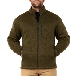 Men's Smith's Workwear Sherpa-Lined Sweater Fleece Jacket -Outdoor Clothing Sales 5156342 Olive Heather