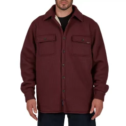 Men's Smith's Workwear Sherpa-Lined Heather Thermal Shirt Jacket -Outdoor Clothing Sales 5156347 Heather Burgundy