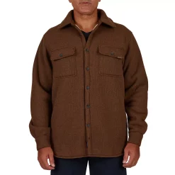 Men's Smith's Workwear Sherpa-Lined Heather Thermal Shirt Jacket -Outdoor Clothing Sales 5156347 Heather Hazelnut